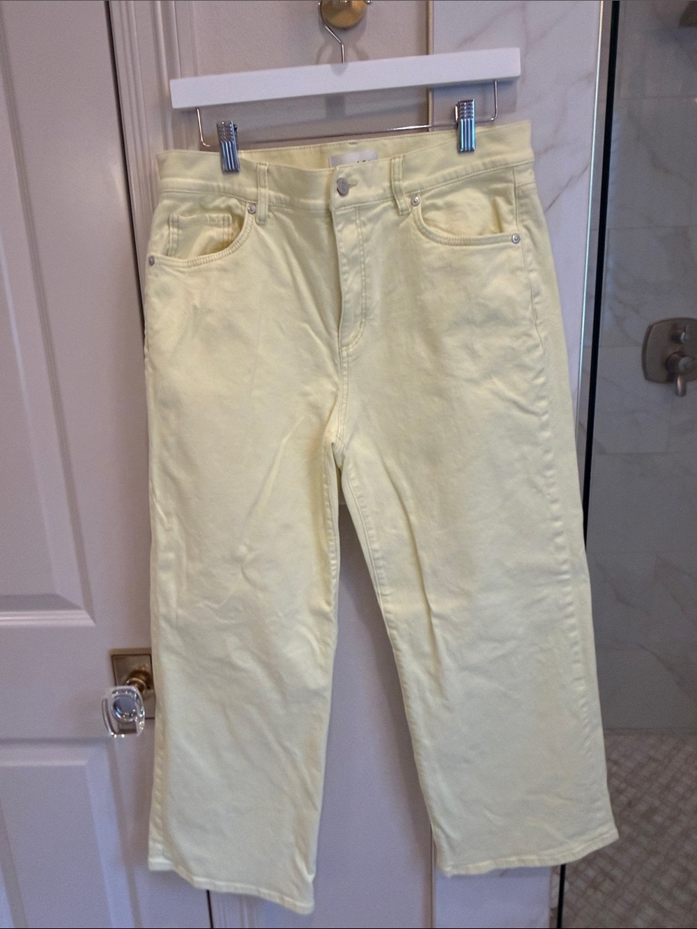 LOFT Pale Yellow Straight-Leg Jeans